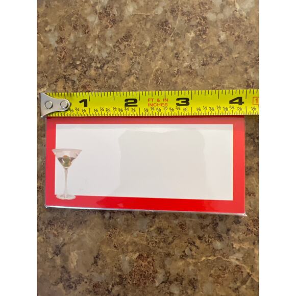 Martini Red Border Flat Place Cards Set of 90 - Picture 2 of 3